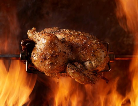 Un pollo allo spiedo